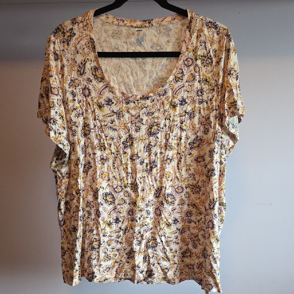 Old Navy Multicolor Floral Short Sleeve Top